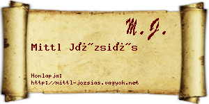 Mittl Józsiás névjegykártya